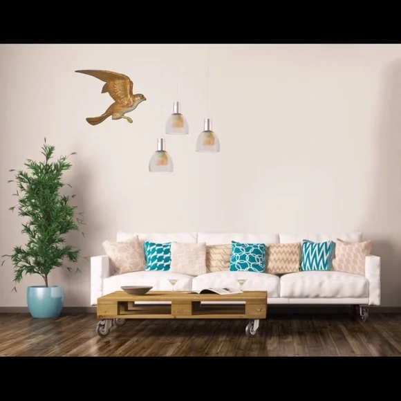 Flying falcon hanging sculpture fine art carving - Picture 8 of 9